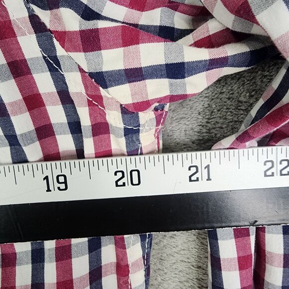 Men's Merona Classic Fit Shirt Long Sleeve Red & Blue Plaid Button Down Size S - Picture 8 of 10